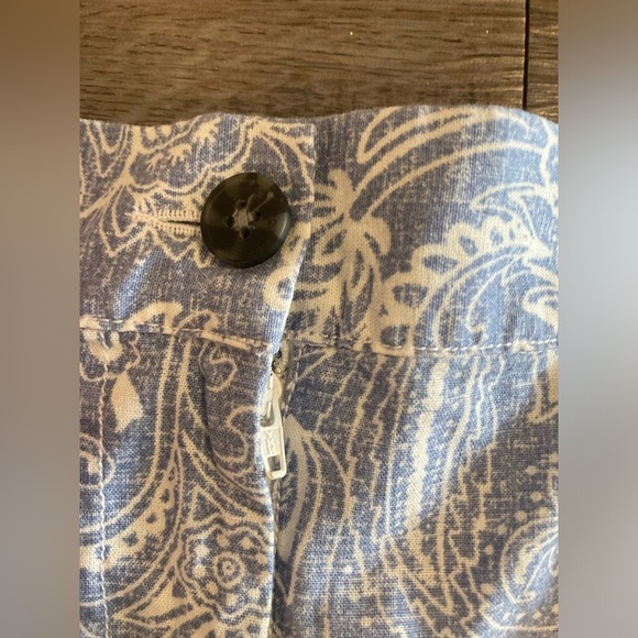 Talbots Crop Pants 16P Linen Blend Floral - Picture 3 of 11